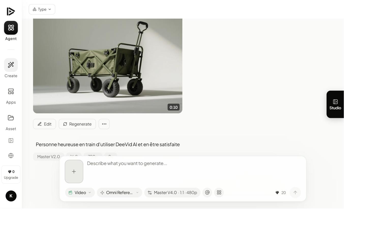 Deevid AI Text-to-video feature — interface screenshot