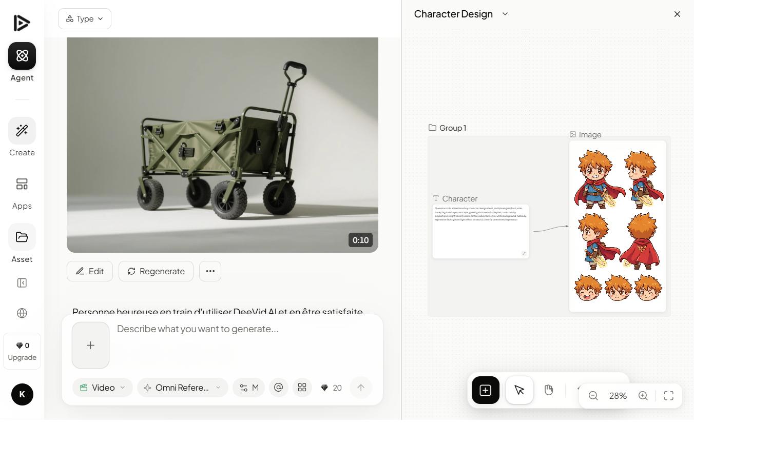 Deevid AI Timeline editor feature — interface screenshot