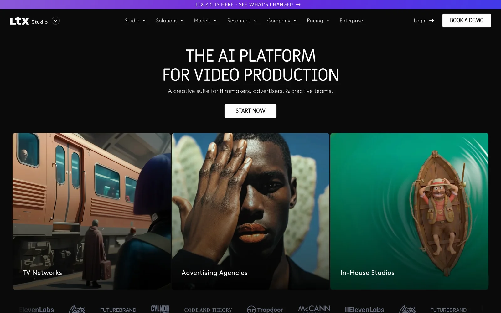 LTX Studio homepage screenshot