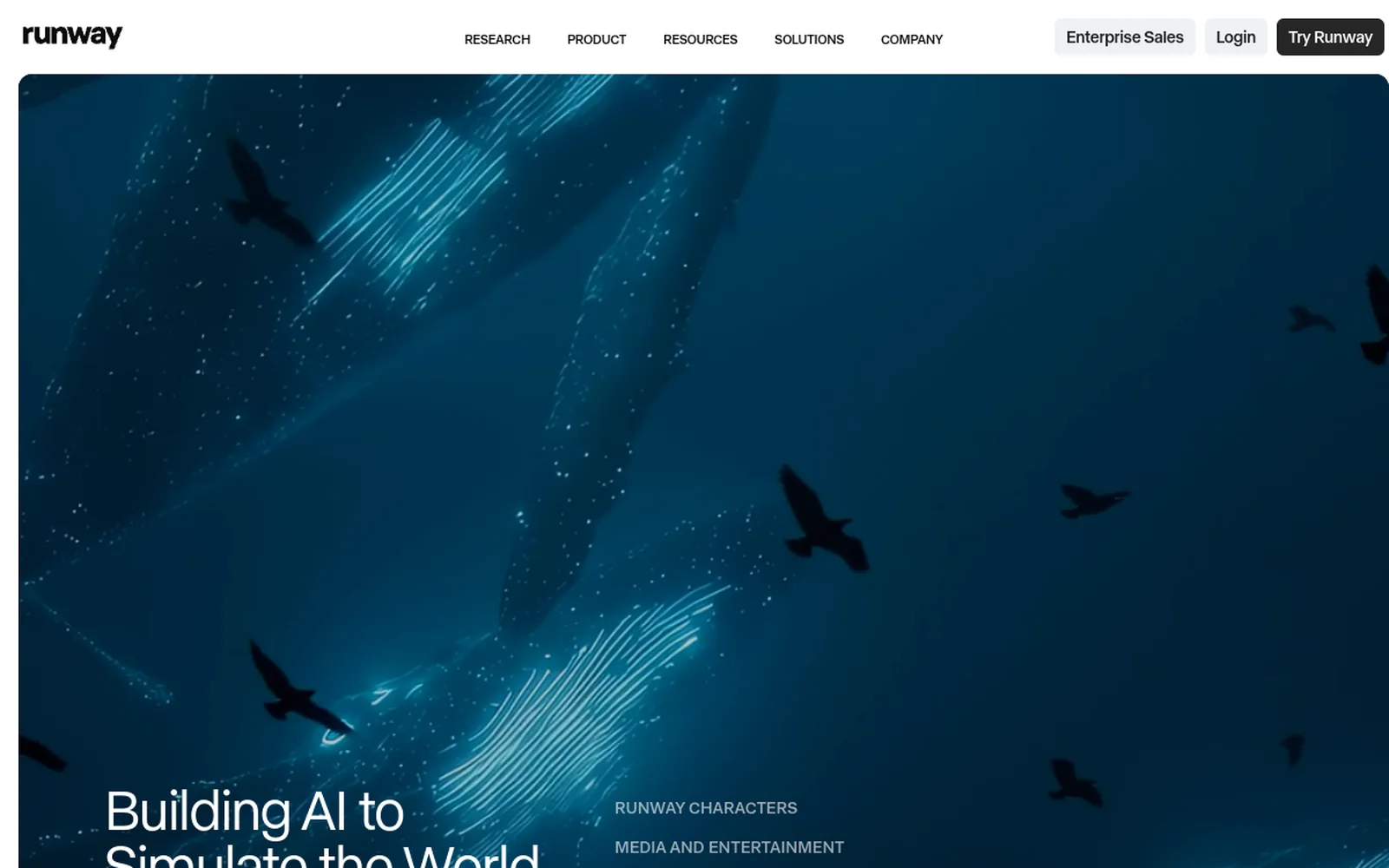 Runway (direct) homepage screenshot